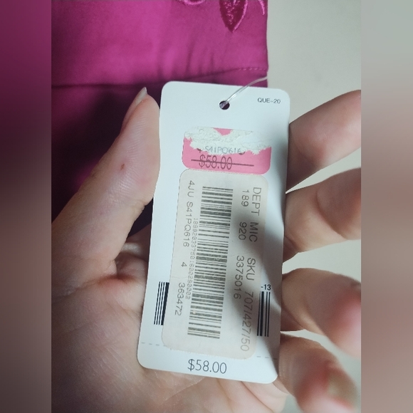 New Que Pants Crop Capri Boho Embroidered Pink - Picture 12 of 16